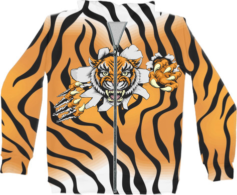 Unisex Zip-through Hoodie 3D - Bengal tiger - Mfest