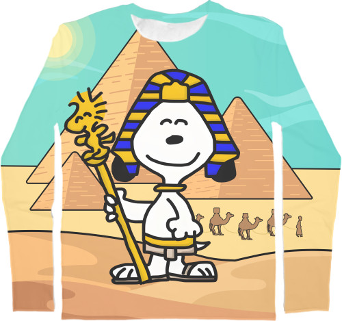 Men's Longsleeve Shirt 3D - Snoopy Pharaoh - Mfest