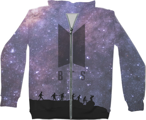 Unisex Zip-through Hoodie 3D - BTS Space - Mfest