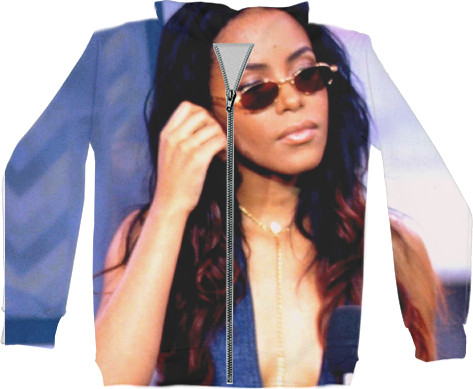 Kids' Zip-through Hoodie 3D - RIP AALIYAH 2 - Mfest