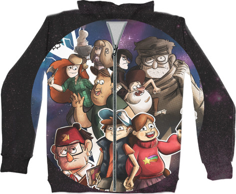 Kids' Zip-through Hoodie 3D - Gravity-Falls-3 - Mfest