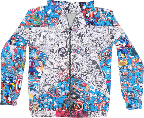 Kids' Zip-through Hoodie 3D - Captain-America-2 - Mfest