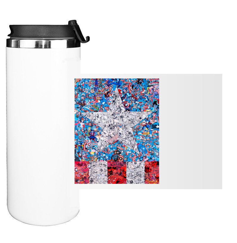 Water Bottle on Tumbler - Captain-America-2 - Mfest