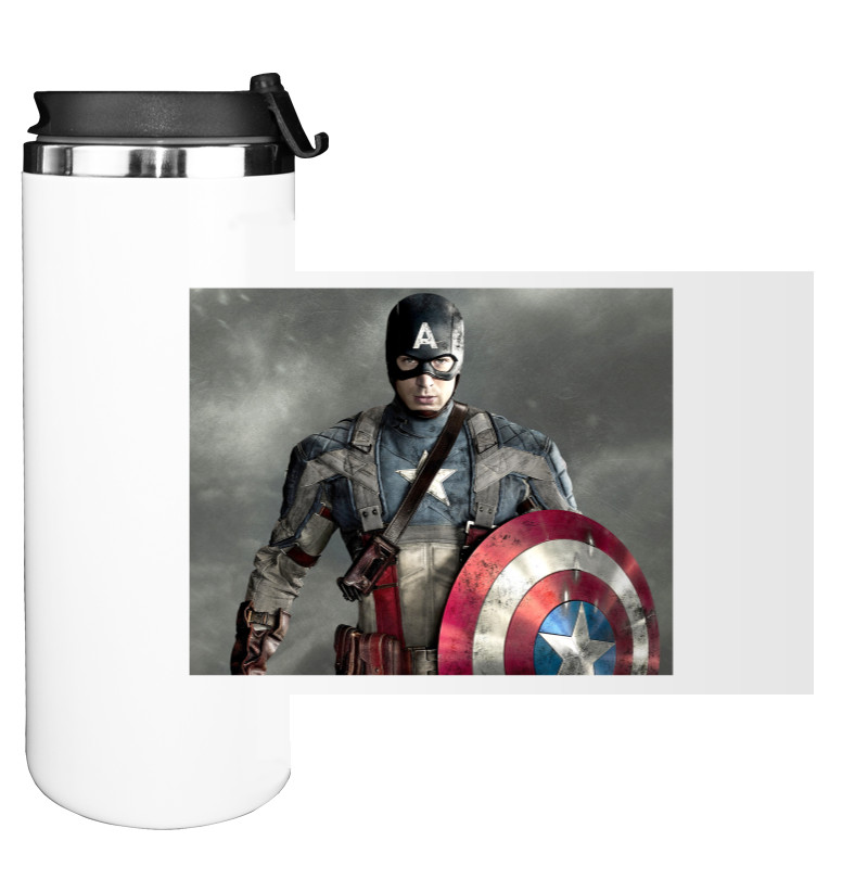 Water Bottle on Tumbler - Captain-America-11 - Mfest