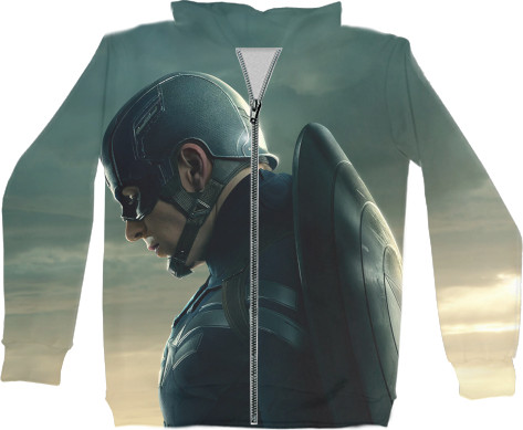 Kids' Zip-through Hoodie 3D - Captain-America-9 - Mfest