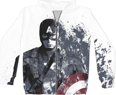 Kids' Zip-through Hoodie 3D - Captain-America-7 - Mfest