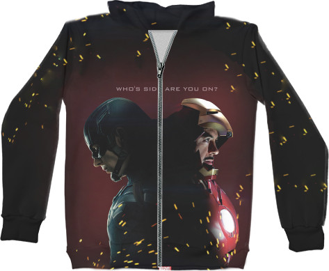 Kids' Zip-through Hoodie 3D - Captain-America-5 - Mfest