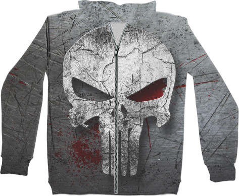 Kids' Zip-through Hoodie 3D - Punisher - Mfest