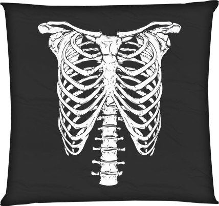 Square Throw Pillow - Skeleton full - Mfest