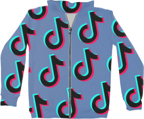 Kids' Zip-through Hoodie 3D - TikTok full - Mfest