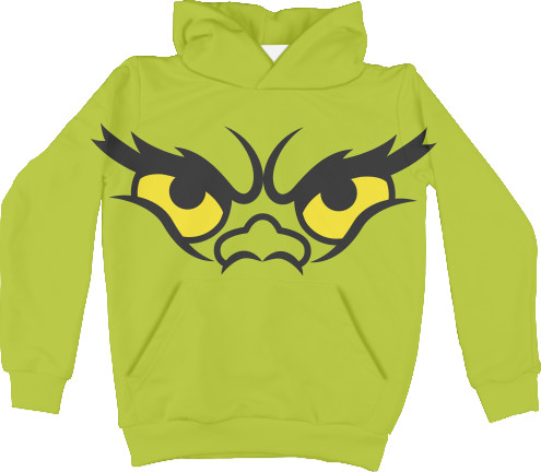 Kids' Hoodie 3D - Face of Grinch - Mfest