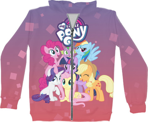 Unisex Zip-through Hoodie 3D - My little pony - Mfest