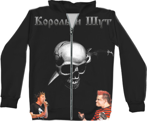 Kids' Zip-through Hoodie 3D - King and Jester 4 - Mfest