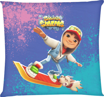 Square Throw Pillow - SUBWAY SURFERS 2 - Mfest