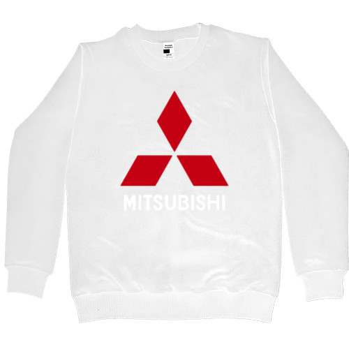 Світшот Преміум Чоловічий - Mitsubishi Logo White - Mfest