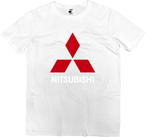 Футболка Премиум Мужская - Mitsubishi Logo White - Mfest