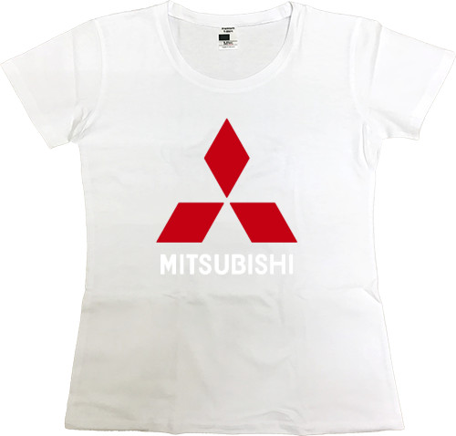 Футболка Преміум Жіноча - Mitsubishi Logo White - Mfest