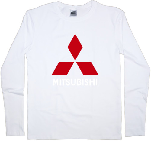 Футболка з Довгим Рукавом Чоловіча - Mitsubishi Logo White - Mfest