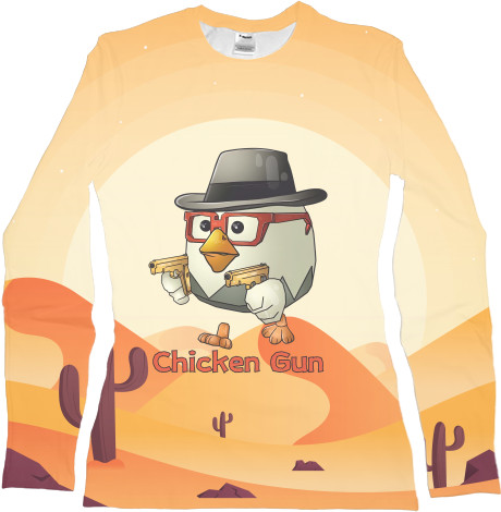 Women's Longsleeve Shirt 3D -  Chicken Gun 12 - Mfest