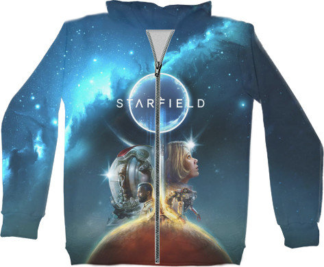 Unisex Zip-through Hoodie 3D - Starfield - Mfest