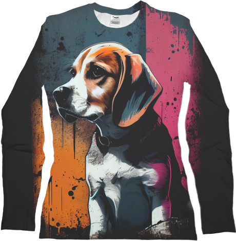 Women's Longsleeve Shirt 3D - Beagle 2 - Mfest