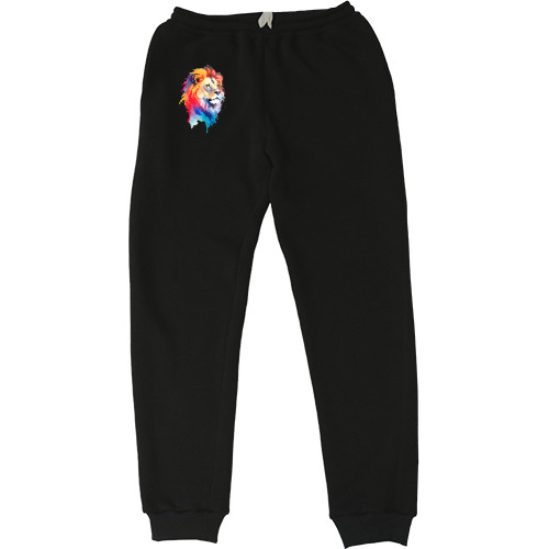 Women's Sweatpants - Colorful art illustration - lion head - Mfest