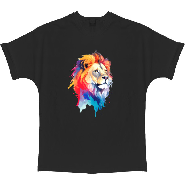 T-shirt Oversize - Colorful art illustration - lion head - Mfest