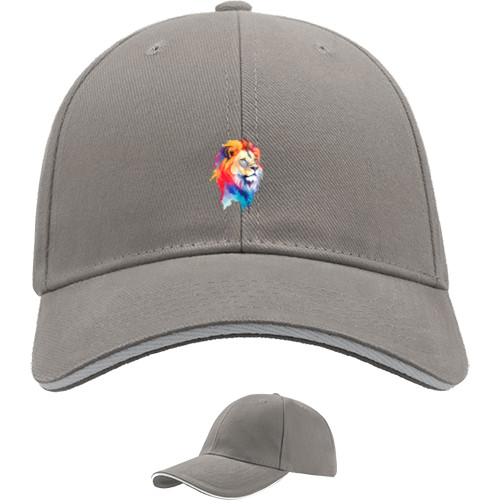 Sandwich Baseball Cap - Colorful art illustration - lion head - Mfest