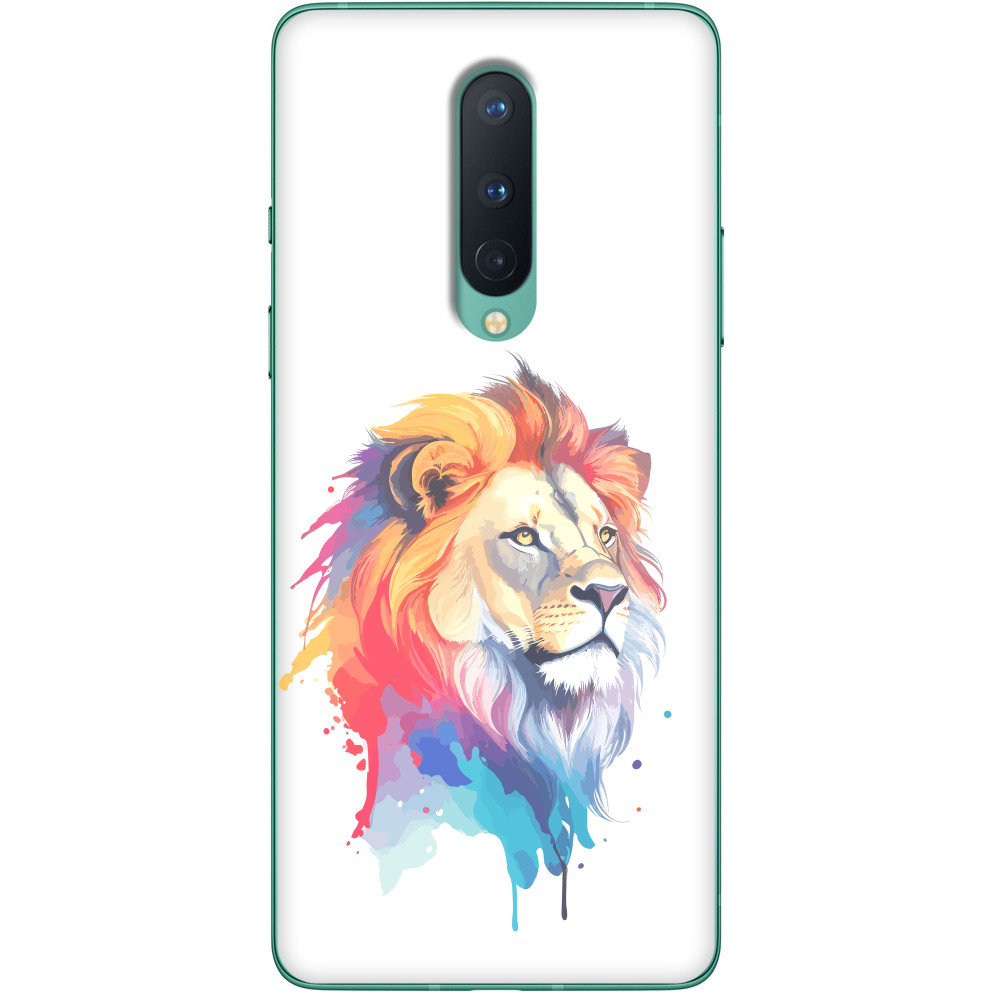 Чехол OnePlus - Colorful art illustration - lion head - Mfest