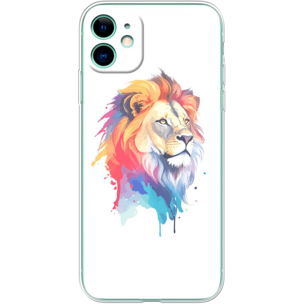 Colorful art illustration - lion head