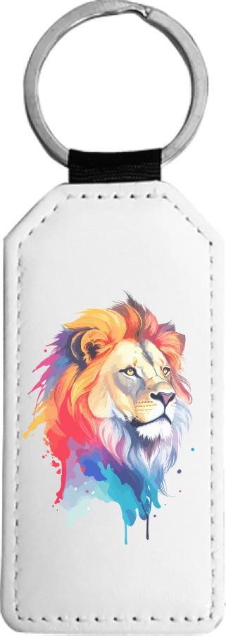 Брелок прямоугольный - Colorful art illustration - lion head - Mfest