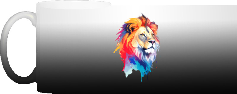 Colorful art illustration - lion head