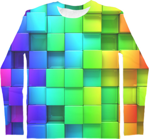 Kids' Longsleeve Shirt 3D - Кольорові квадрати - Mfest