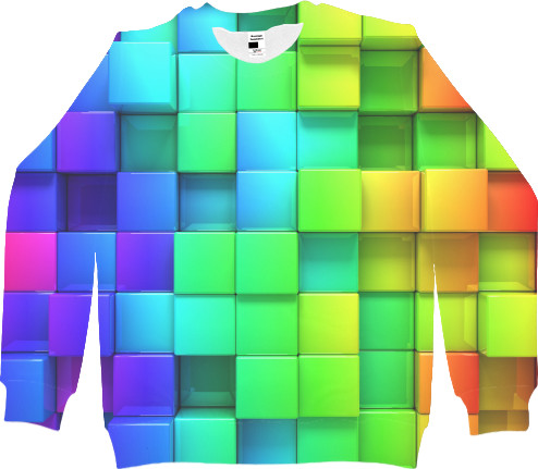 Kids' Sweatshirt 3D - Кольорові квадрати - Mfest