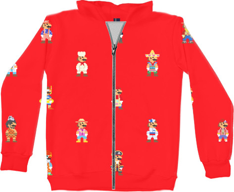 Unisex Zip-through Hoodie 3D - MARIO 8 - Mfest