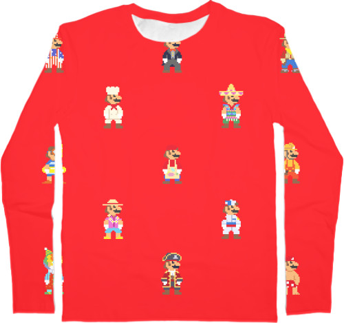 Men's Longsleeve Shirt 3D - MARIO 8 - Mfest