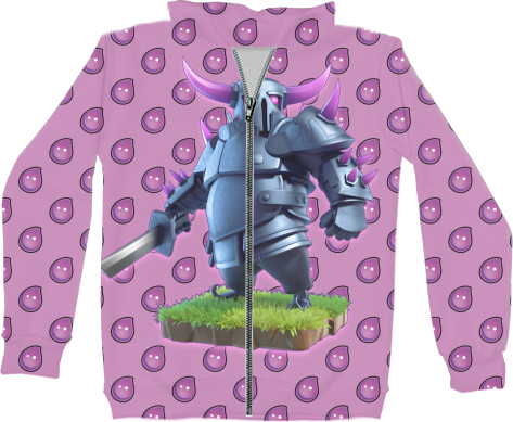 Kids' Zip-through Hoodie 3D - Clash royale Pekka - Mfest