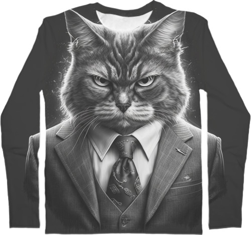 Kids' Longsleeve Shirt 3D - cat man - Mfest