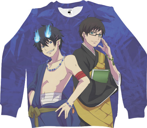 Men's Sweatshirt 3D - Blue Exorcist - Mfest