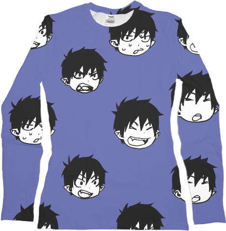 Women's Longsleeve Shirt 3D - Blue Exorcist - Mfest