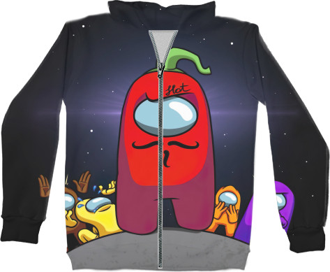 Unisex Zip-through Hoodie 3D - EDISON PEPPER AMONG AS - Mfest