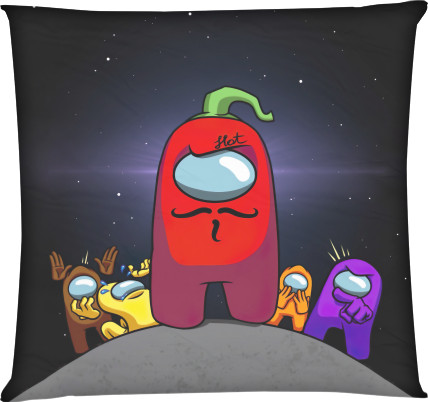 Square Throw Pillow - EDISON PEPPER AMONG AS - Mfest