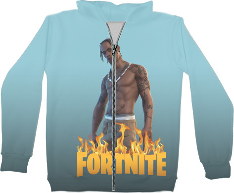 Unisex Zip-through Hoodie 3D - Travis Scott - Mfest