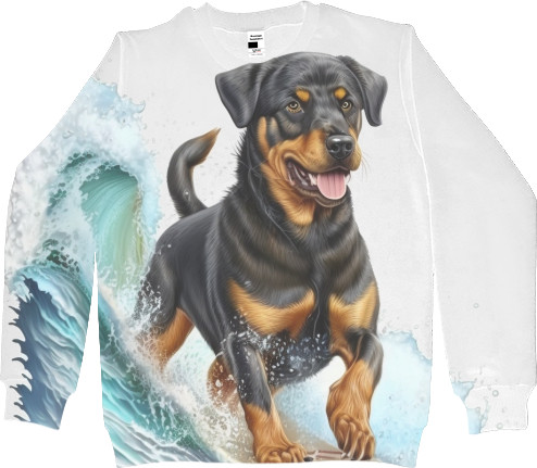 Women's Sweatshirt 3D - Rottweiler in the wind - Mfest