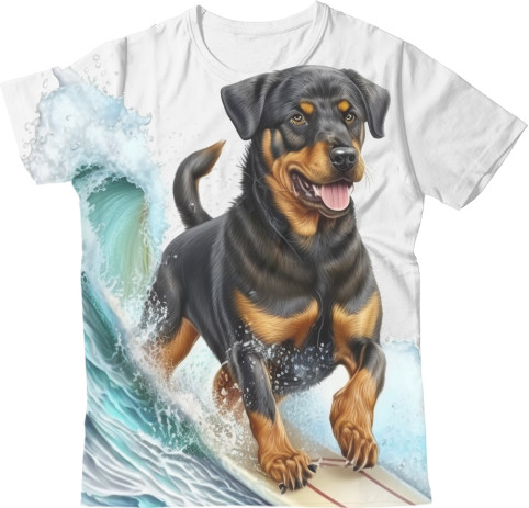 Kids' T-Shirt 3D - Rottweiler in the wind - Mfest