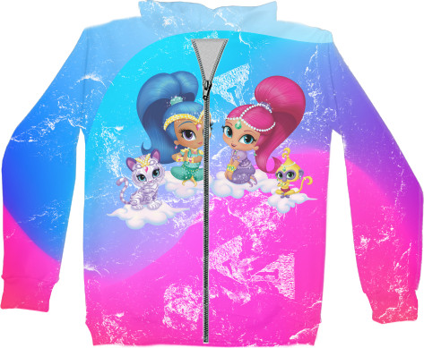 Unisex Zip-through Hoodie 3D - Shimmer and Shine 1 - Mfest