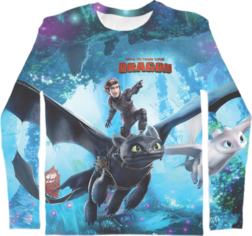 Men's Longsleeve Shirt 3D - How to Train Your Dragon - Mfest