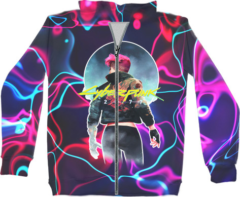 Unisex Zip-through Hoodie 3D - Cyberpunk 2077 Girl 4 - Mfest