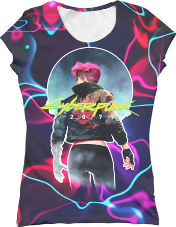 Women's T-Shirt 3D - Cyberpunk 2077 Girl 4 - Mfest