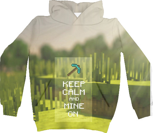 Kids' Hoodie 3D - Keep calm and mine on - Mfest